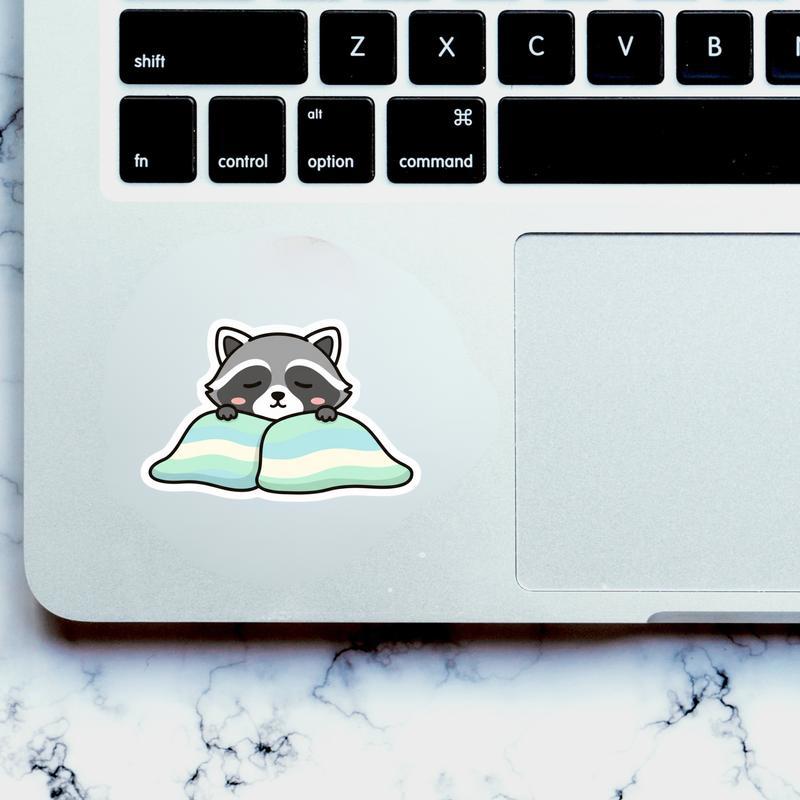 Raccoon Peeker Cozy Blanket Sticker