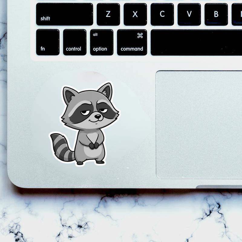 Sarcastic Raccoon Half-Lidded Smile Sticker