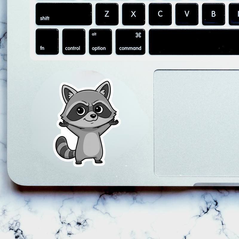 Sarcastic Raccoon Shrug Sticker