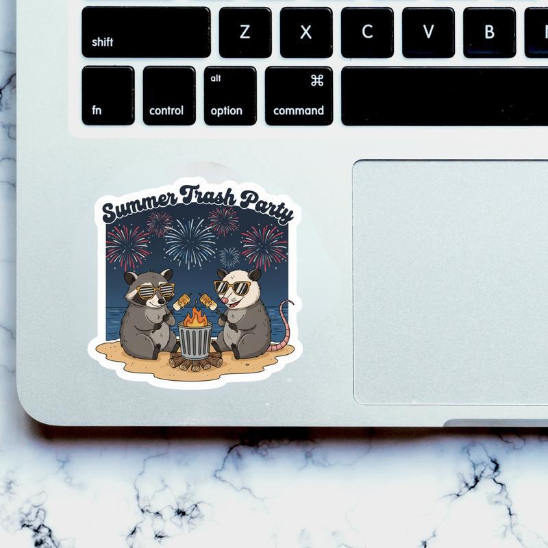 Summer Trash Party Raccoon And Possum Sticker