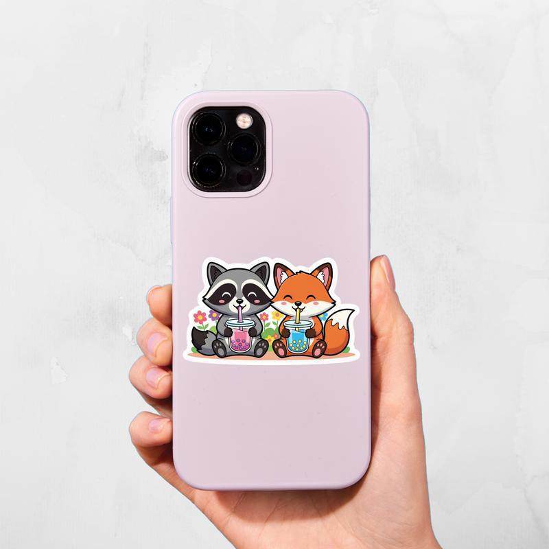 Bubble Tea Raccoon Fox Sticker
