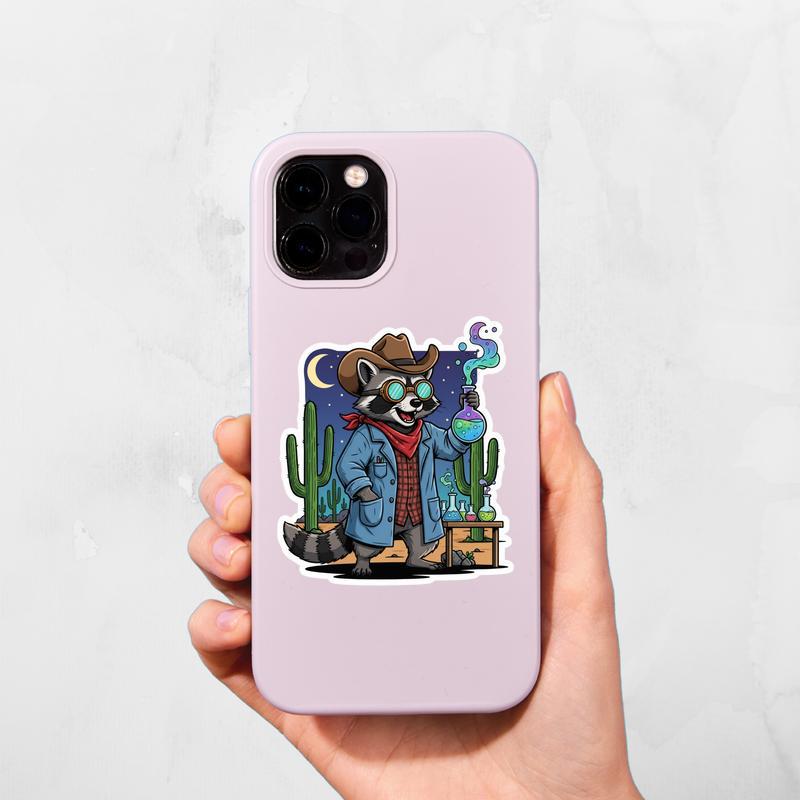 Cowboy Raccoon Scientist Sticker Cowboy Raccoon Scientist Sticker