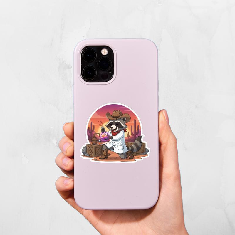 Cowboy Raccoon Scientist Discovery Sticker Cowboy Raccoon Scientist Discovery Sticker
