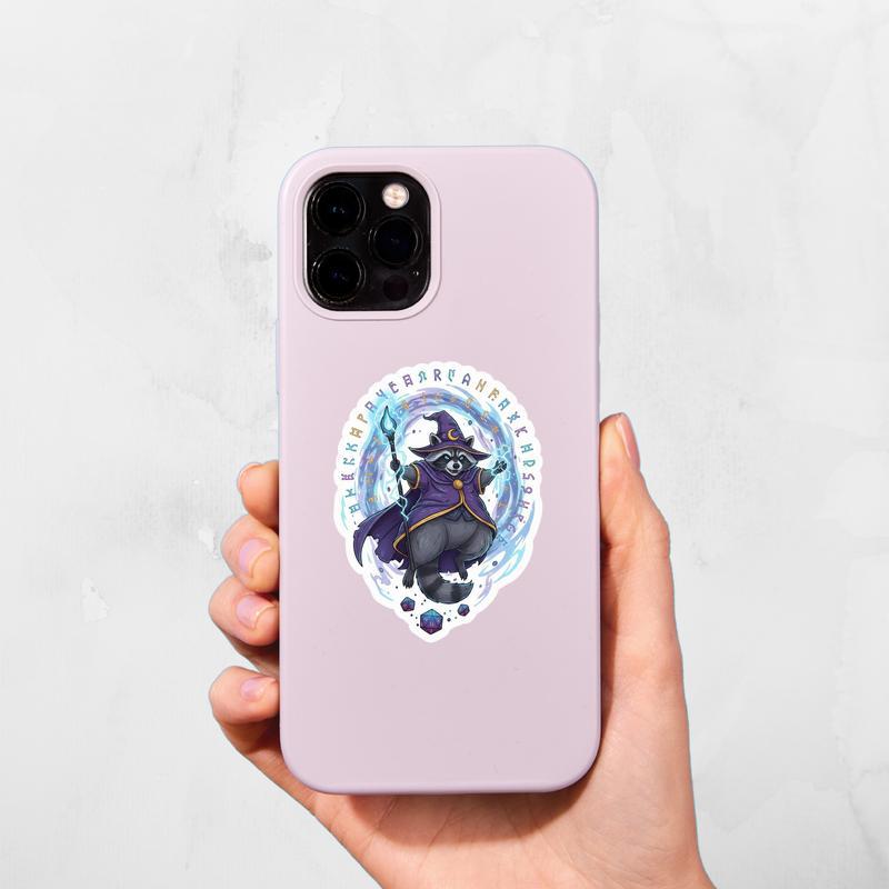 Raccoon DnD Sorcerer Sticker Raccoon DnD Sorcerer Sticker