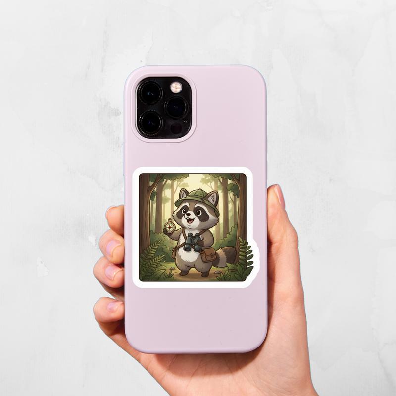 Raccoon Dog Adventurer Explorer Sticker