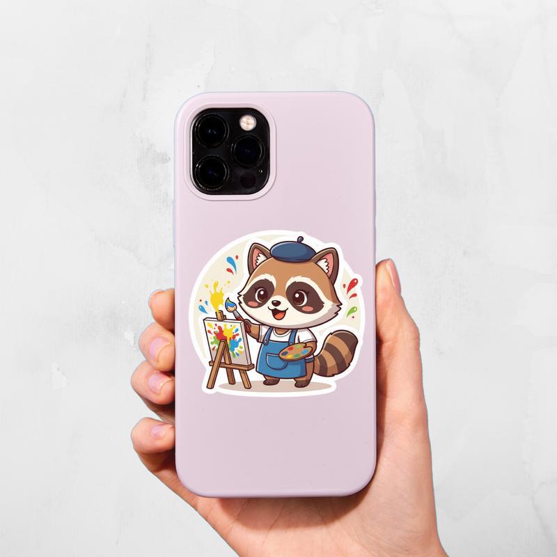 Raccoon Dog Artist Sticker Raccoon Dog Artist Sticker