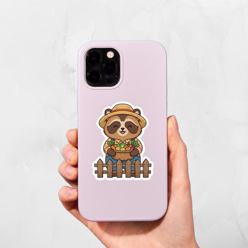 Raccoon Dog Farmer Sticker