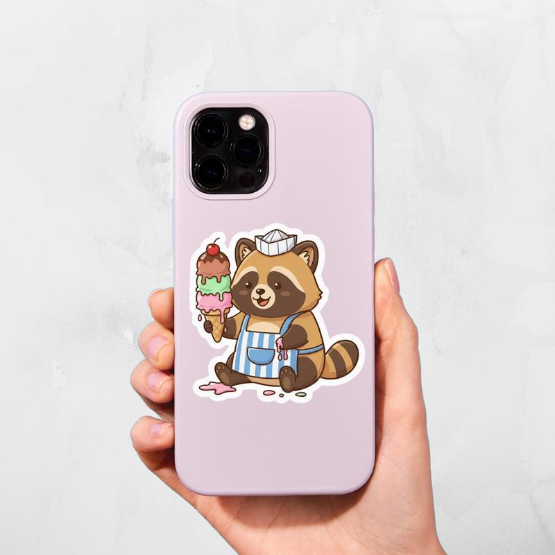Raccoon Dog Ice Cream Seller Sticker Raccoon Dog Ice Cream Seller Sticker