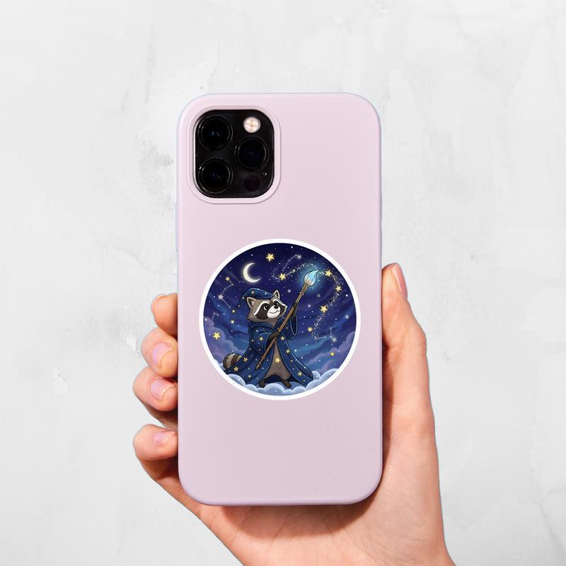 Raccoon Dog Painter Of Stars Sticker