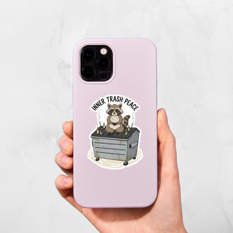 Raccoon Dumpster Meditation Vibes Sticker