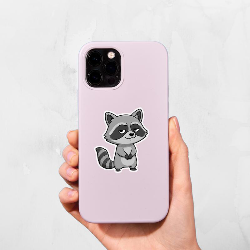 Sarcastic Raccoon Half-Lidded Smile Sticker