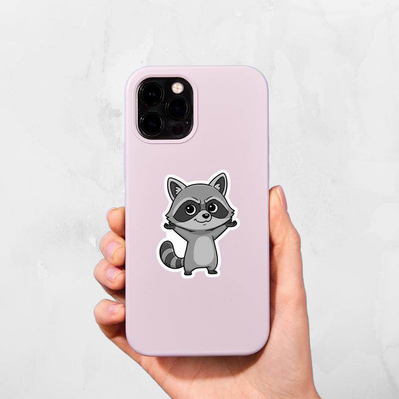 Sarcastic Raccoon Shrug Sticker