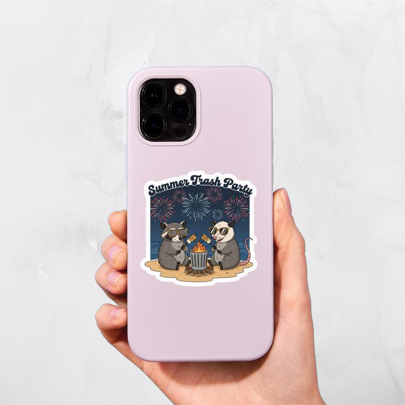 Summer Trash Party Raccoon And Possum Sticker