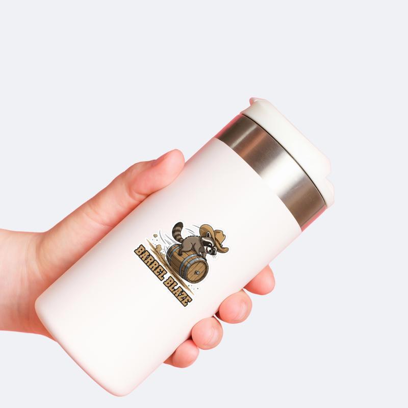 Cowboy Raccoon Barrel Rider Sticker Cowboy Raccoon Barrel Rider Sticker