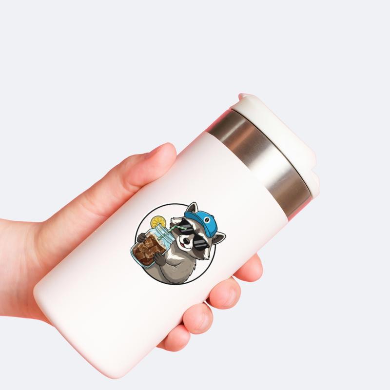 Iced Raccoon Coffee Sticker