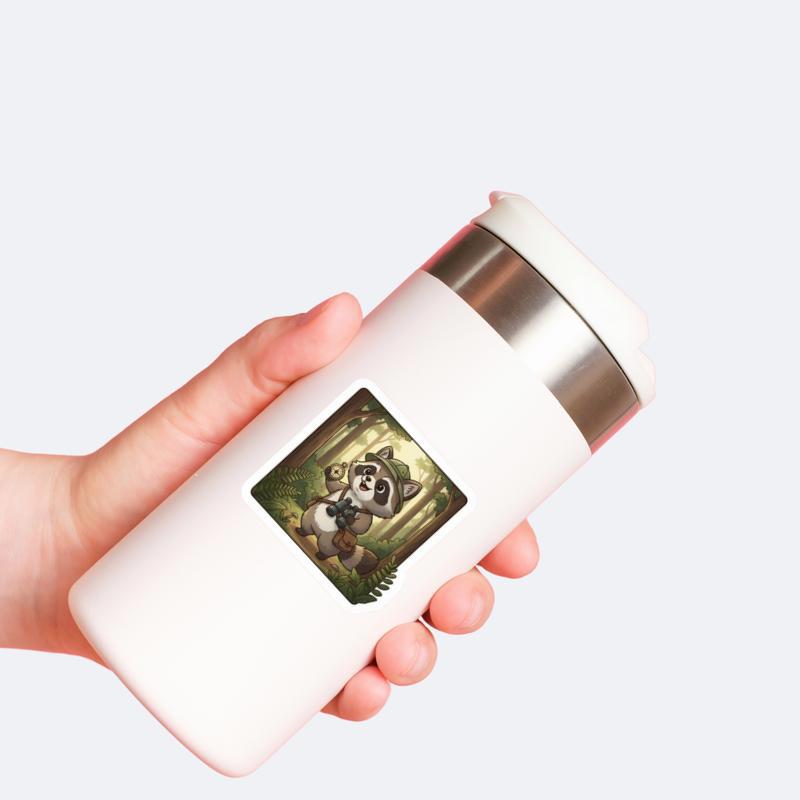 Raccoon Dog Adventurer Explorer Sticker
