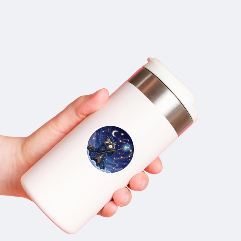 Raccoon Dog Painter Of Stars Sticker
