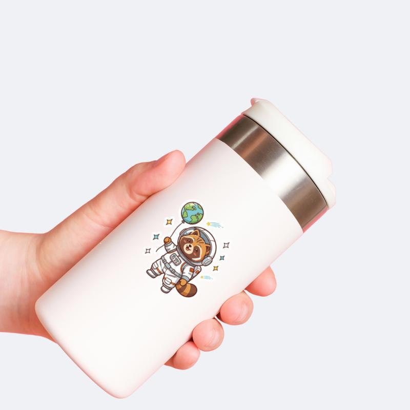 Raccoon Dog Space Explorer Sticker Raccoon Dog Space Explorer Sticker