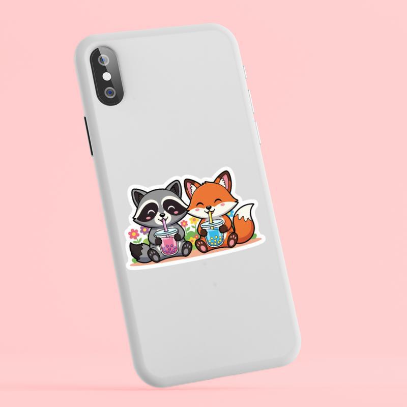 Bubble Tea Raccoon Fox Sticker