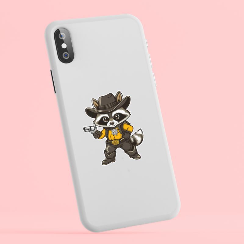 Cool Cowboy Raccoon Sticker Cool Cowboy Raccoon Sticker