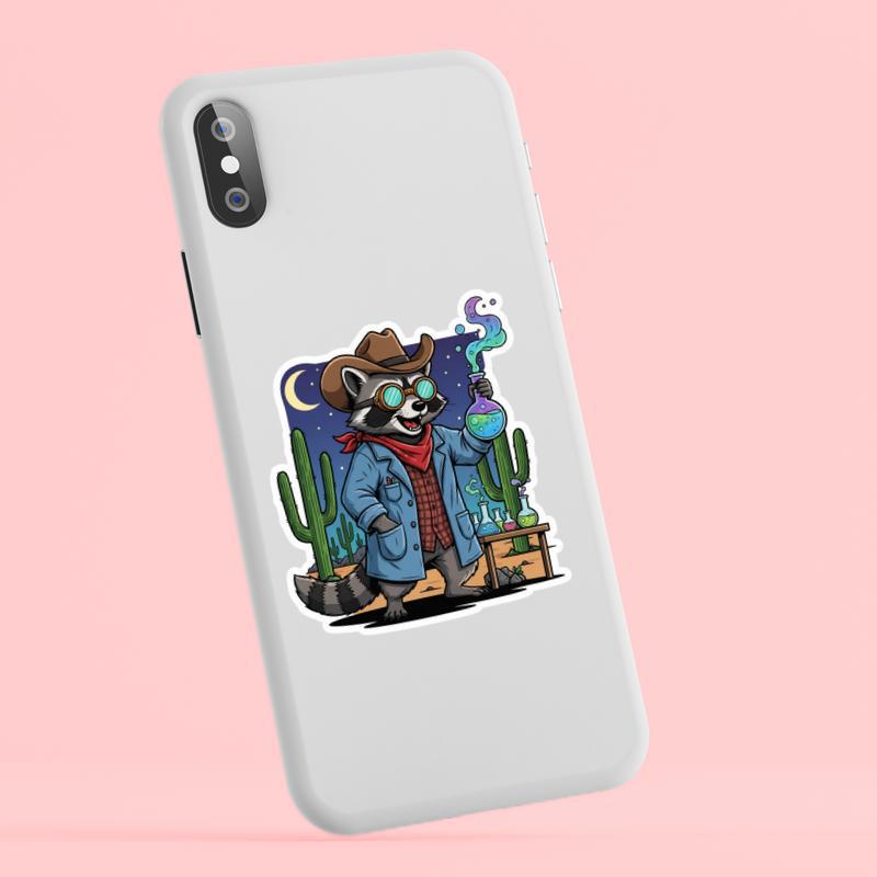 Cowboy Raccoon Scientist Sticker Cowboy Raccoon Scientist Sticker