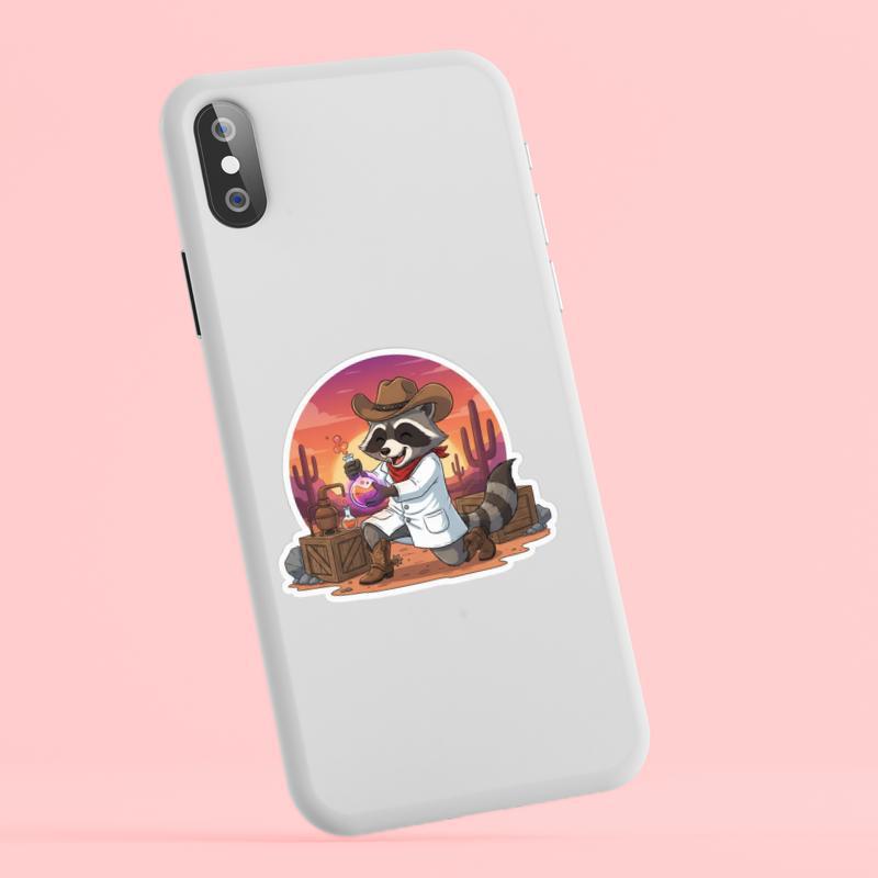 Cowboy Raccoon Scientist Discovery Sticker Cowboy Raccoon Scientist Discovery Sticker
