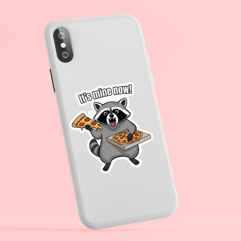 Funny Raccoon Pizza Meme Sticker Funny Raccoon Pizza Meme Sticker