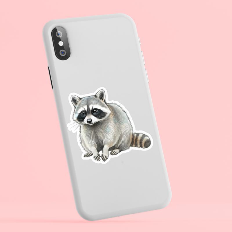 Furry Raccoon - Artistic Sketch Sticker
