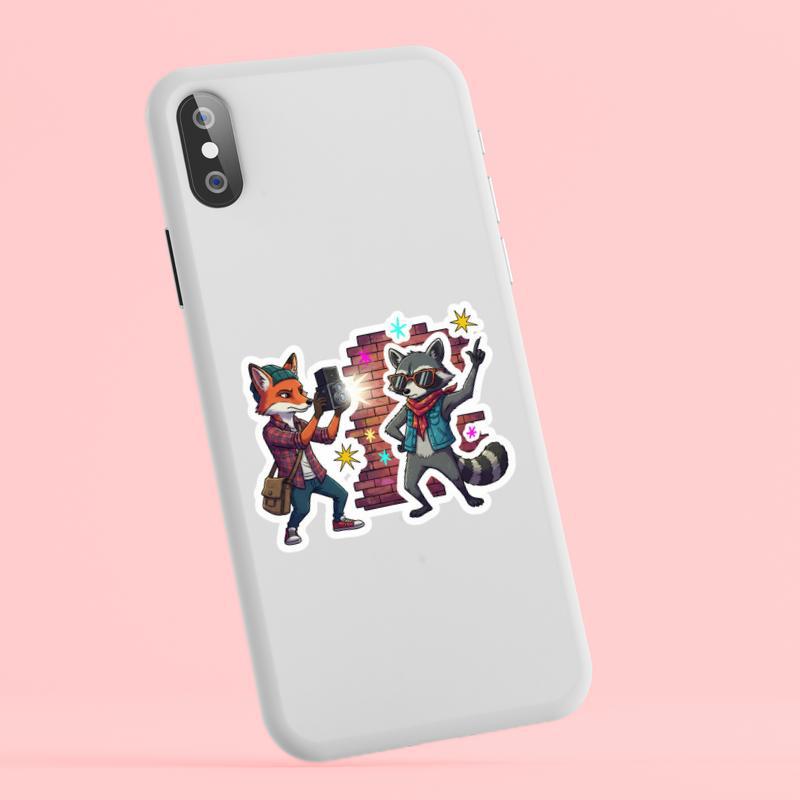 Photographer Raccoon Fox Sticker