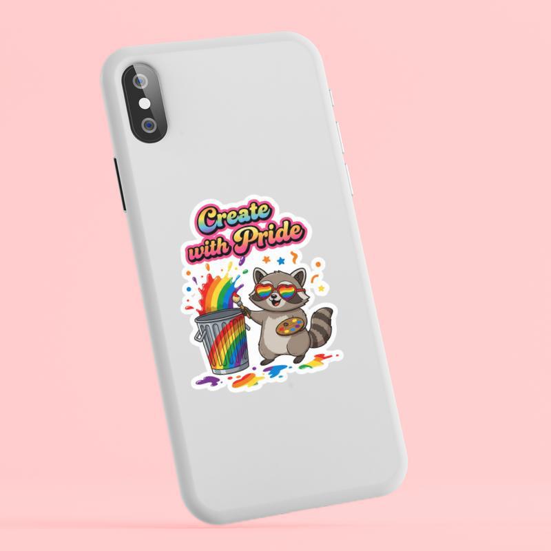 Pride Raccoon Artist Mode Sticker Pride Raccoon Artist Mode Sticker