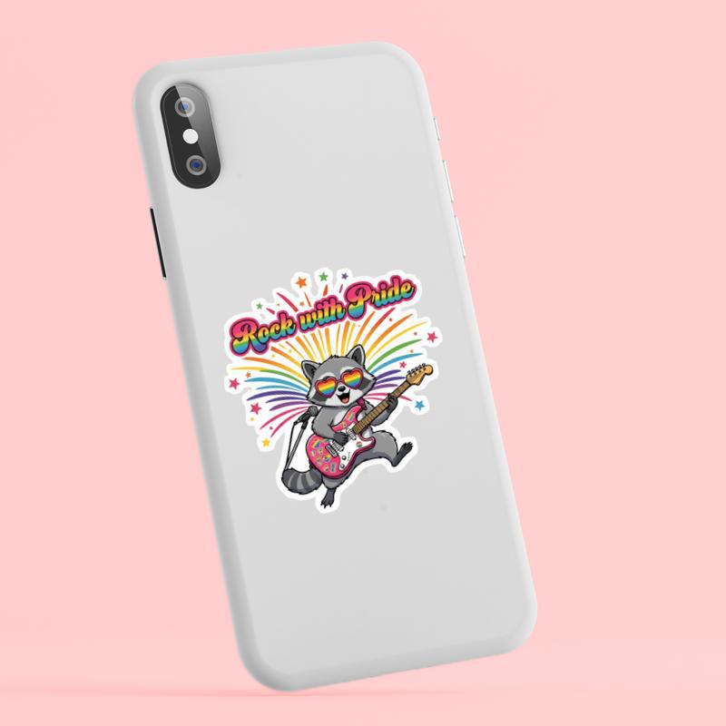 Pride Raccoon Rock Star Sticker