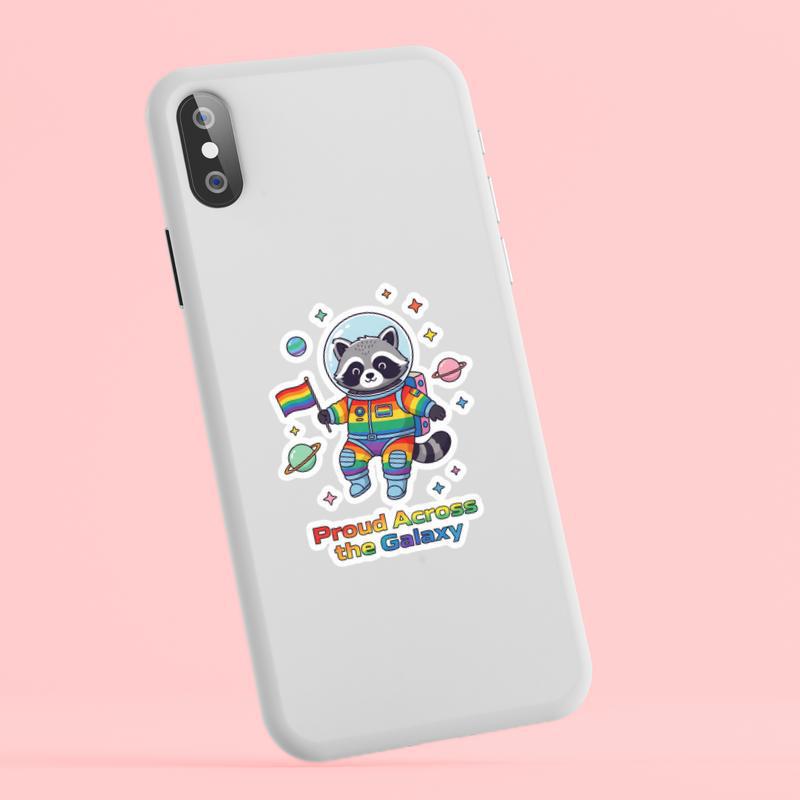 Pride Raccoon Space Explorer Sticker Pride Raccoon Space Explorer Sticker
