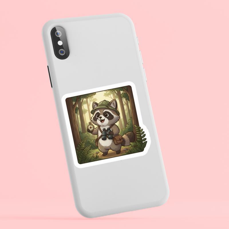 Raccoon Dog Adventurer Explorer Sticker
