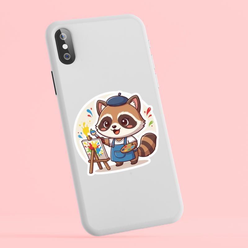 Raccoon Dog Artist Sticker Raccoon Dog Artist Sticker