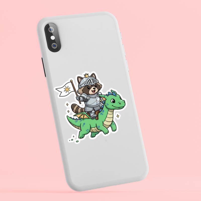 Raccoon Dog Knight Rider Sticker
