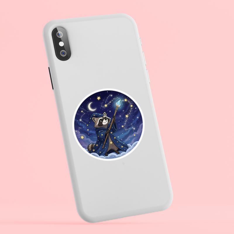 Raccoon Dog Painter Of Stars Sticker