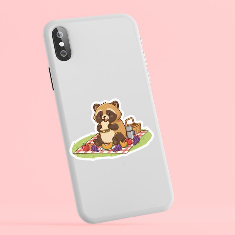 Raccoon Dog Picnic Sticker