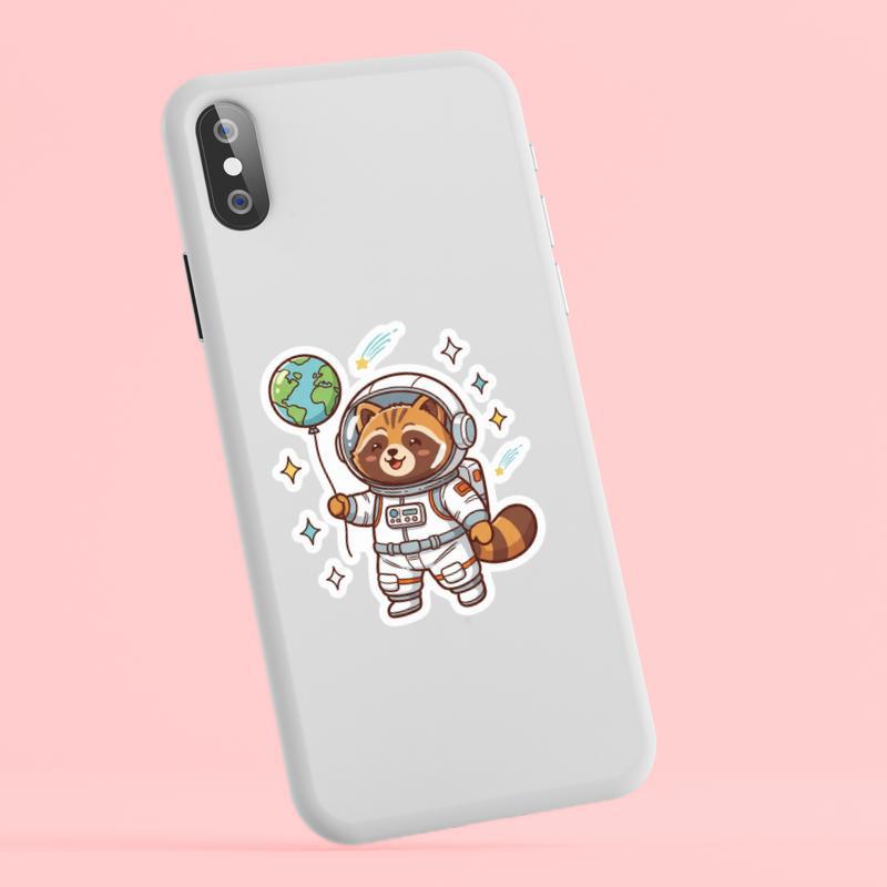 Raccoon Dog Space Explorer Sticker Raccoon Dog Space Explorer Sticker