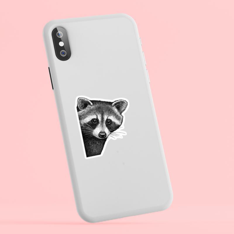 Raccoon Peeker Sticker