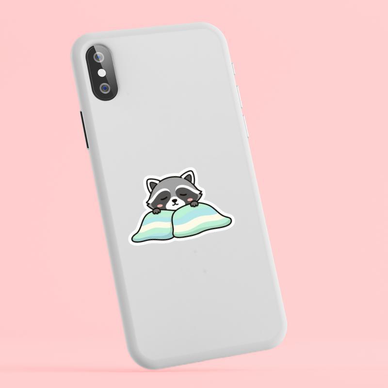 Raccoon Peeker Cozy Blanket Sticker