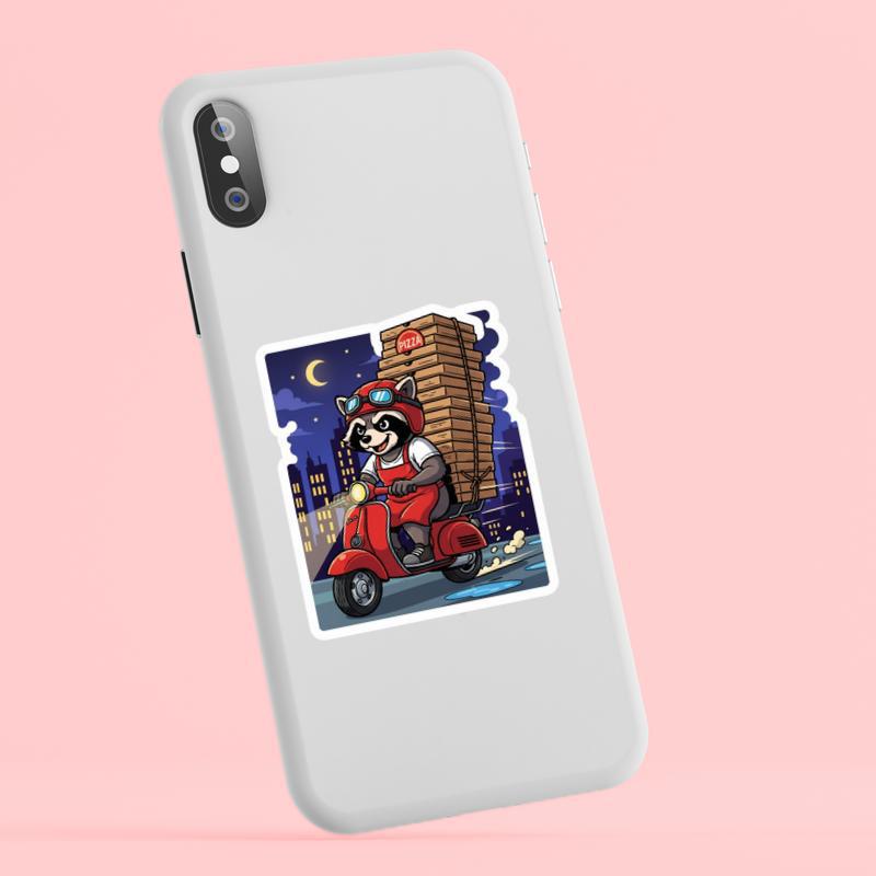 Raccoon Pizza Delivery Hero Sticker