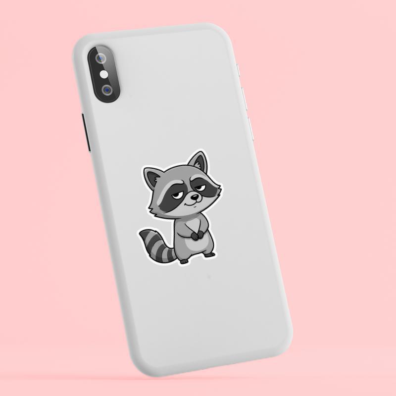 Sarcastic Raccoon Half-Lidded Smile Sticker