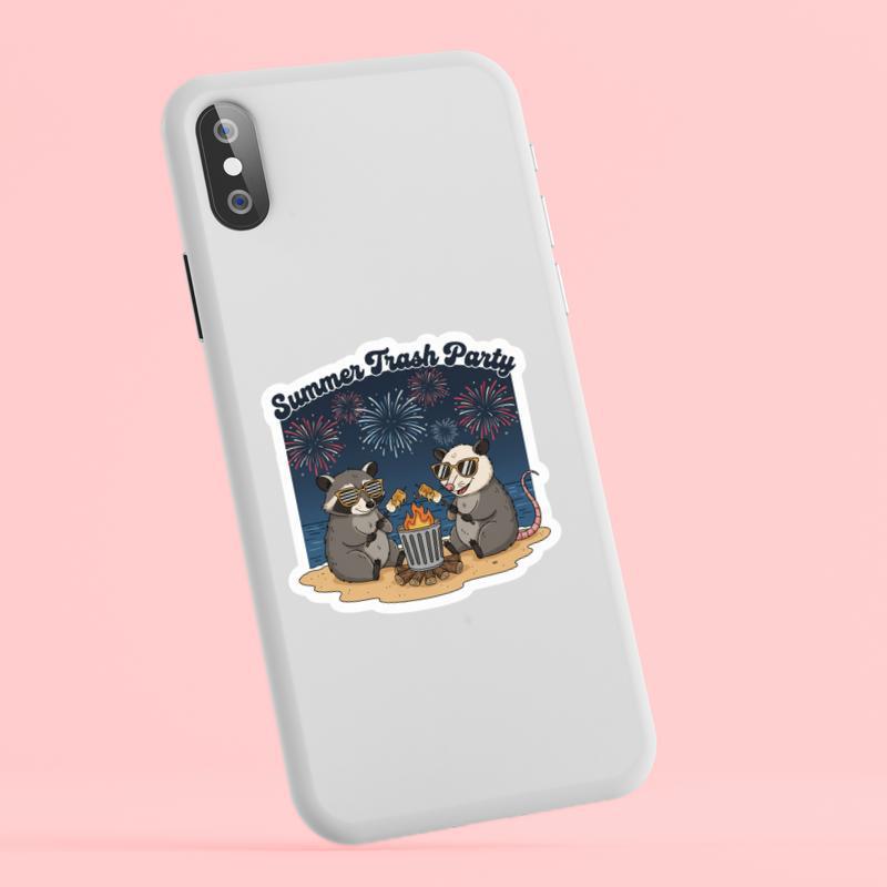 Summer Trash Party Raccoon And Possum Sticker