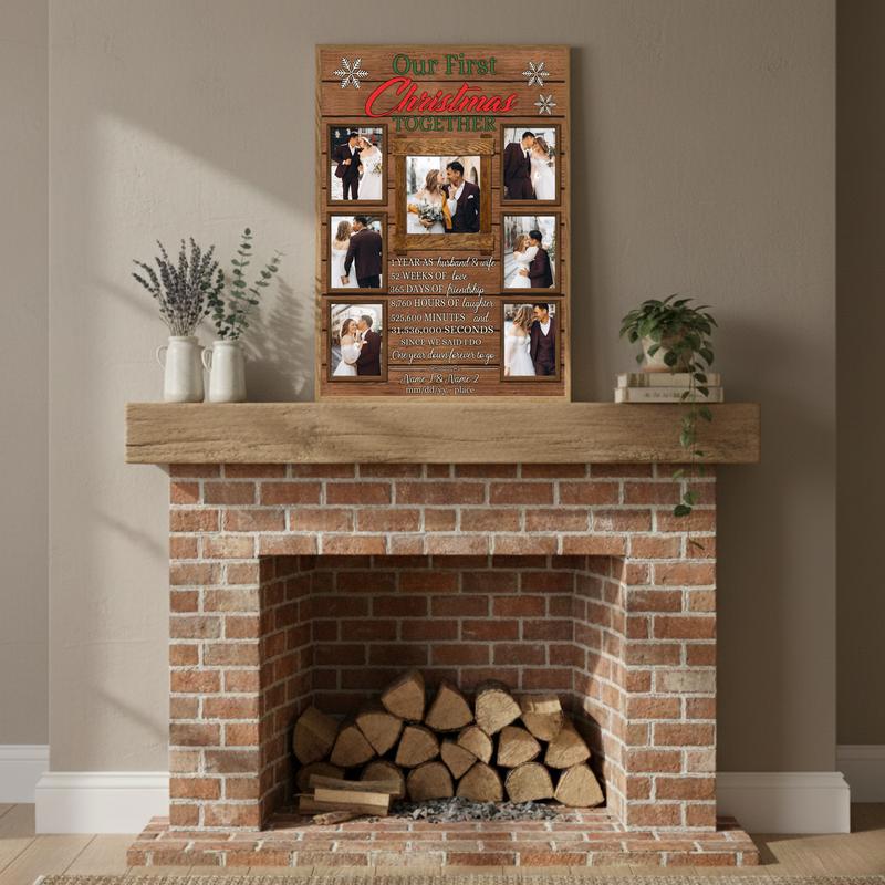 A Couple's First Christmas & 1st Anniversary Photo Collage Canvas