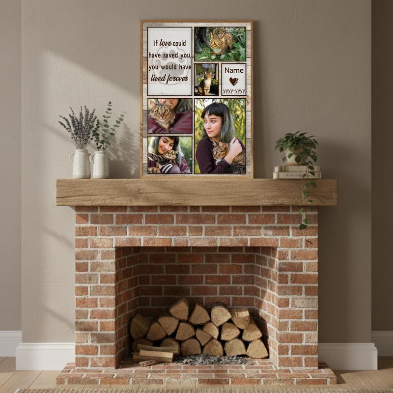 A Fur-Ever Love - Personalized Cat Memorial Collage Canvas