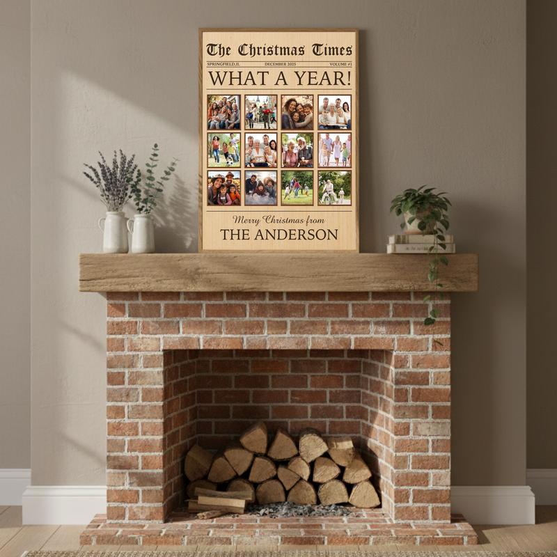 A Year To Remember - Personalized Christmas Photo Collage Canvas