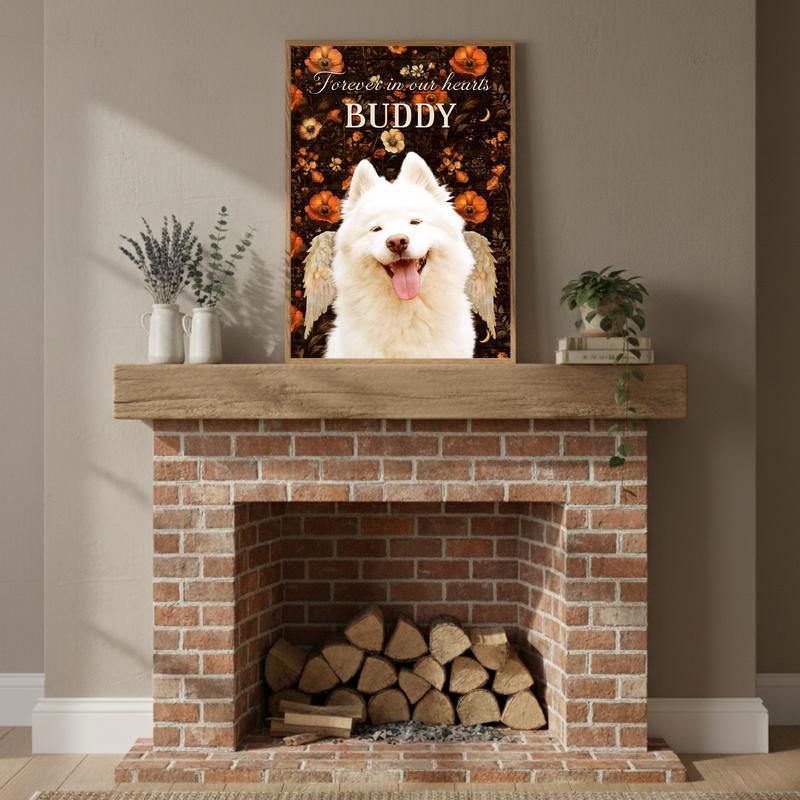 Beloved Dog Memorial Photo Keepsake For Fall Tribute Canvas