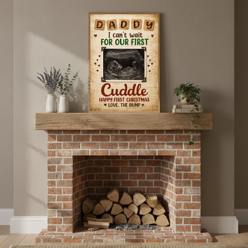 Bump's First Gift - Personalized Ultrasound Christmas Canvas