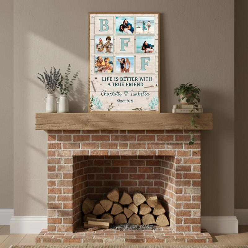 Coastal Vibe Friendship Keepsake - Best Friend Forever Canvas