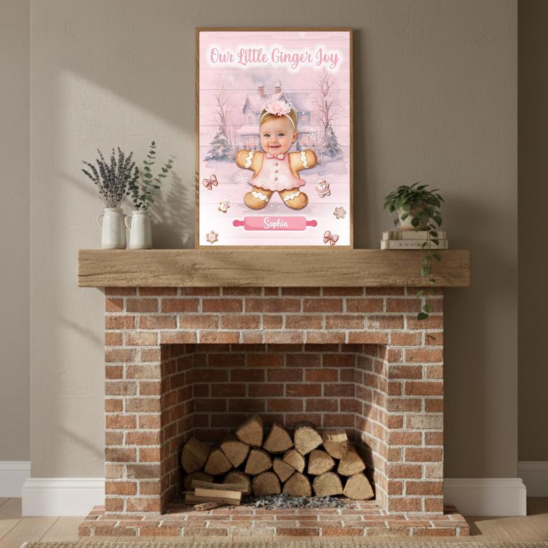 Daughter's Keepsake - Custom Pink Gingerbread Christmas Canvas